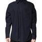 Dark Blue Cotton Long Sleeve Shirt