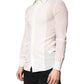 White Silk GOLD Dress Formal Collared Shirt