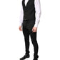Black Single Breasted Formal Blazer with Vest