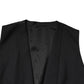 Black Single Breasted Formal Blazer with Vest