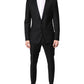 Black Wool Single Breasted 2 Piece Suit