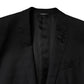 Black Wool Single Breasted 2 Piece Suit