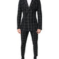 Black TAORMINA Double Breasted 2 Piece Suit