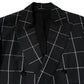 Black TAORMINA Double Breasted 2 Piece Suit