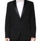 Black Wool Single Breasted 2 Piece Suit