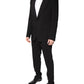 Black Cotton Single Breasted 2 Piece Suit