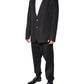 Black Cotton Single Breasted 2 Piece Suit