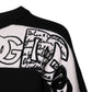 Black White Logo Print Wool Pullover Sweater