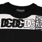 Black White Logo Print Wool Pullover Sweater