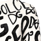 White Black Logo Print Women Pullover Sweater