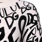 White Black Logo Print Women Pullover Sweater