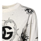 White Logo Angel Print Women Pullover Sweater