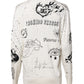 White Logo Angel Print Women Pullover Sweater