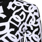 Black White Logo Print Women Pullover Sweater
