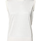 White Silk Round Neck Sleeveless Tank Top