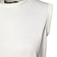 White Silk Round Neck Sleeveless Tank Top