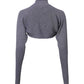 Gray Wool Knit Turtleneck Cropped Top Sweater
