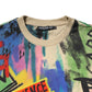 Multicolor Print Cotton Pullover Sweater
