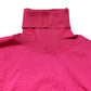 Pink Silk Knitted Turtleneck Cropped Top