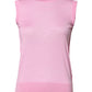 Pink Cashmere Round Neck Sleeveless Tank Top