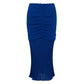 Blue Viscose Midi Skirt