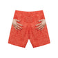 Red Polyester Swim Shorts
