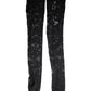 Black Floral Lace Cotton Stretch Stockings Socks