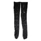 Black Floral Lace Cotton Stretch Stockings Socks