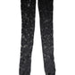 Black Floral Lace Cotton Stretch Stockings Socks