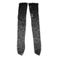 Black Floral Lace Cotton Stretch Stockings Socks