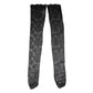 Black Floral Lace Cotton Stretch Stockings Socks