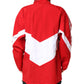 Red White Nylon Full Zip Windbreaker Jacket