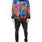 Multicolor Print Hooded Windbreaker Jacket