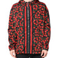 Black Cherry Print Hooded Windbreaker Jacket