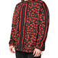 Black Cherry Print Hooded Windbreaker Jacket