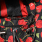 Black Cherry Print Hooded Windbreaker Jacket