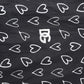 Black Heart Print Hooded Windbreaker Jacket