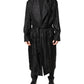 Black Silk DG Logo Men Wrap Robe Coat Jacket