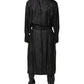 Black Silk DG Logo Men Wrap Robe Coat Jacket