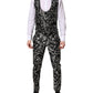 Black Gray MARTINI Jacquard Men 3 Piece Suit