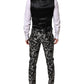 Black Gray MARTINI Jacquard Men 3 Piece Suit