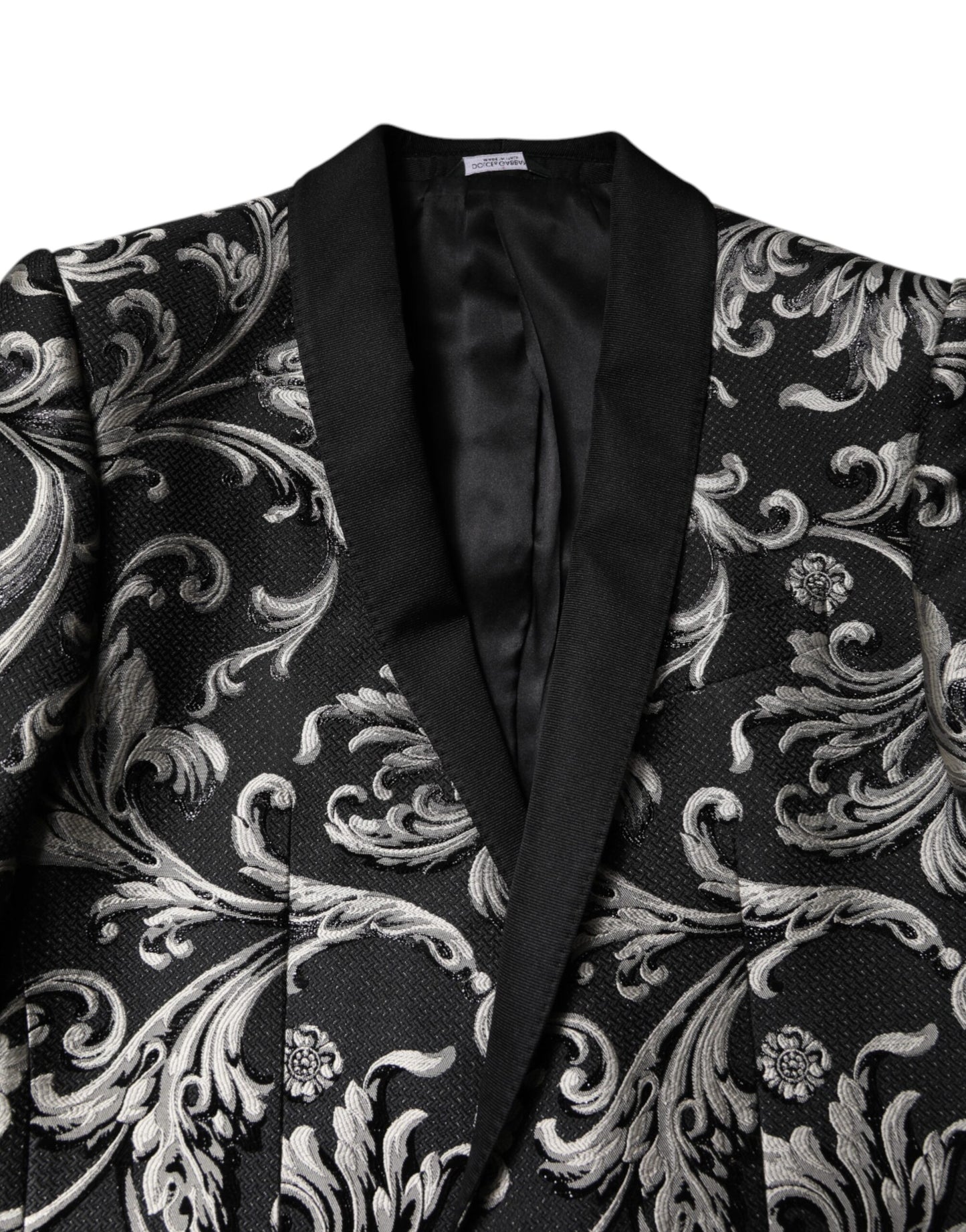 Black Gray MARTINI Jacquard Men 3 Piece Suit