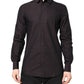Maroon Jacquard Cotton GOLD Men Dress Shirt