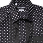 Black Polka Dot Long Sleeves Gold Formal Shirt