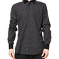 Black Polka Dot Cotton Formal Dress Shirt