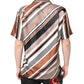 Multicolor Striped Silk Short Sleeves Shirt