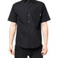 Black Printed Short Sleeves Collared Men Casual Shirt