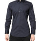 Dark Blue MARTINI Cotton Dress Formal Shirt