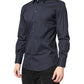 Dark Blue MARTINI Cotton Dress Formal Shirt