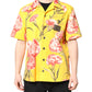 Yellow Floral Men Button Down Casual Shirt